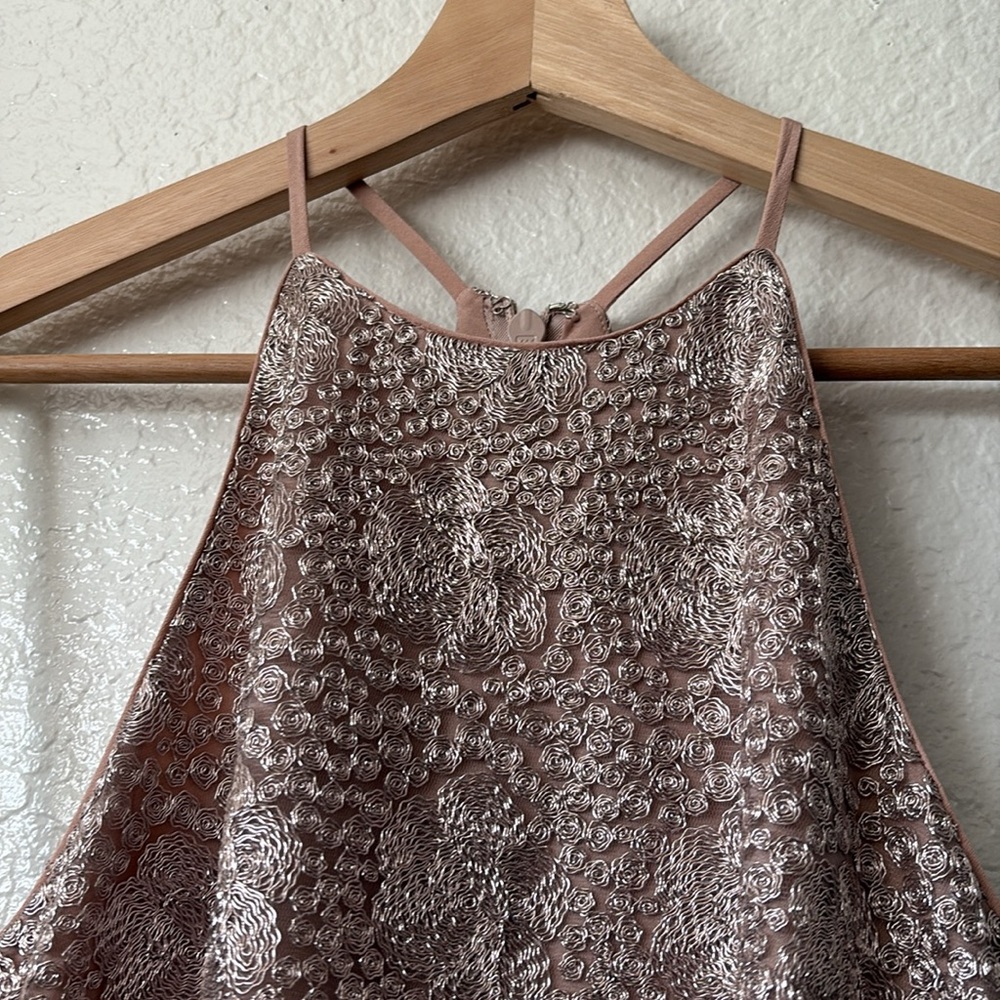 Nwt Halston Evening Collection Almond Blush Halter Gown  Maxi Dress - Picture 4 of 14